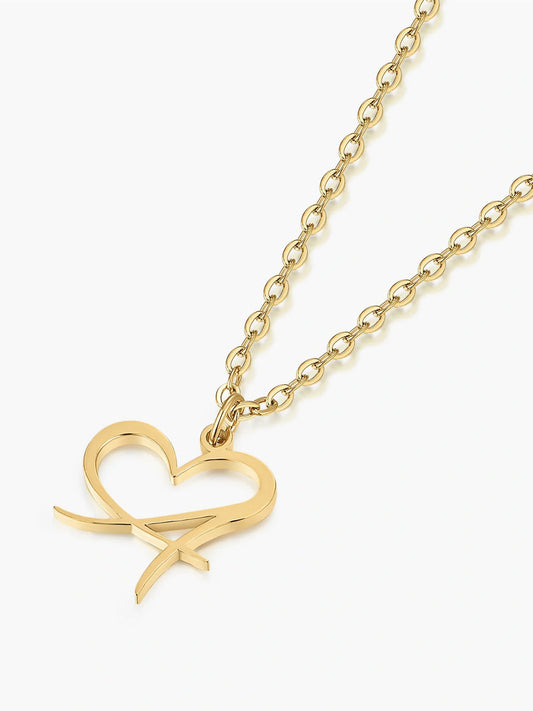 18K Vergoldete Hertz Buchstaben-Kette