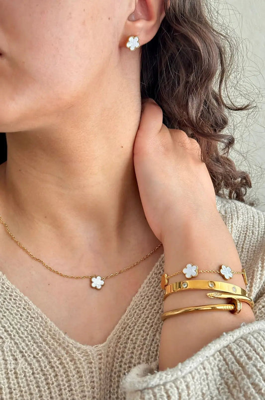 18K Vergoldete Vergoldetes Kleeblatt-Set