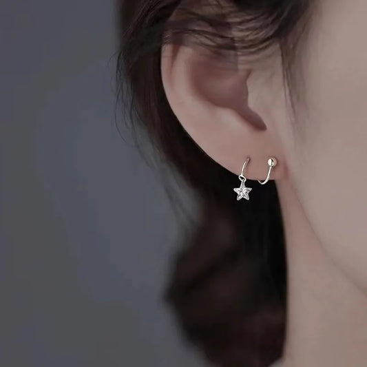 925S Vergoldete Ohrringe | Zirkonia Stern