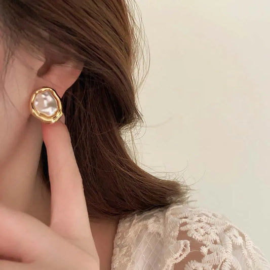 18K Vergoldete Perlenohrringe