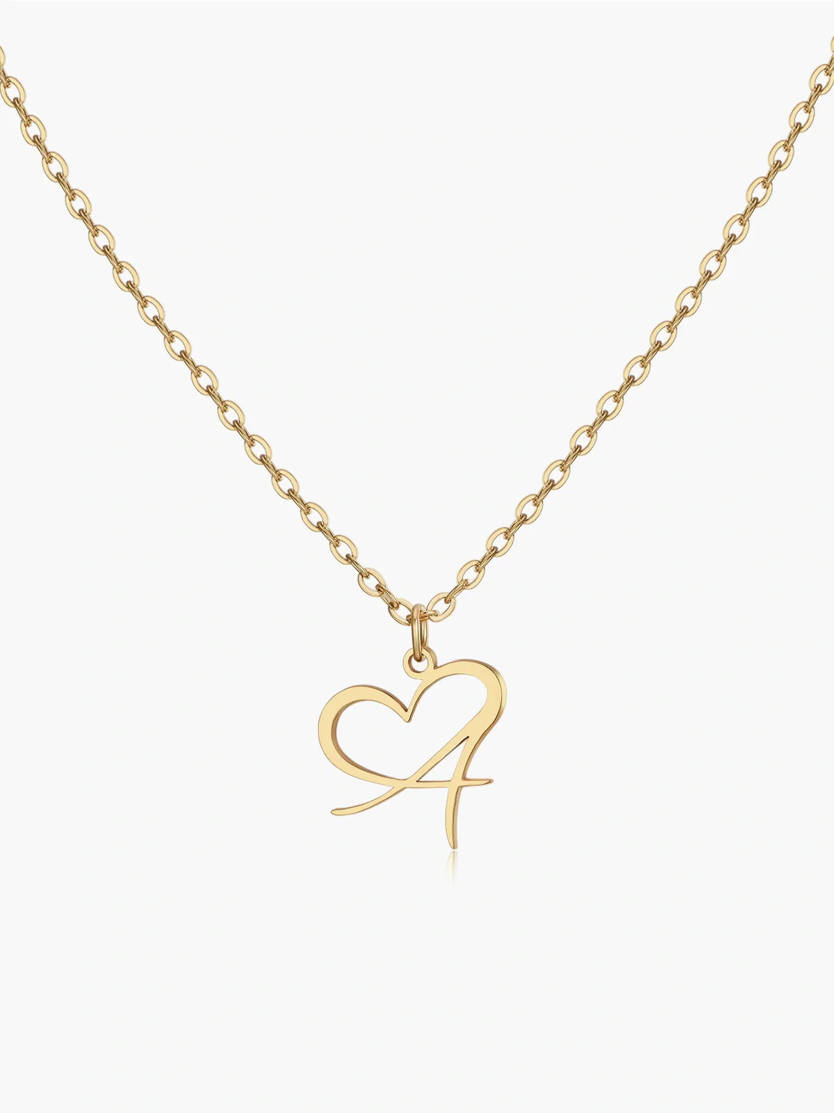 18K Vergoldete Hertz Buchstaben-Kette