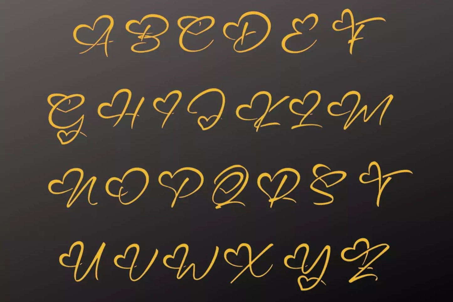 18K Vergoldete Hertz Buchstaben-Kette