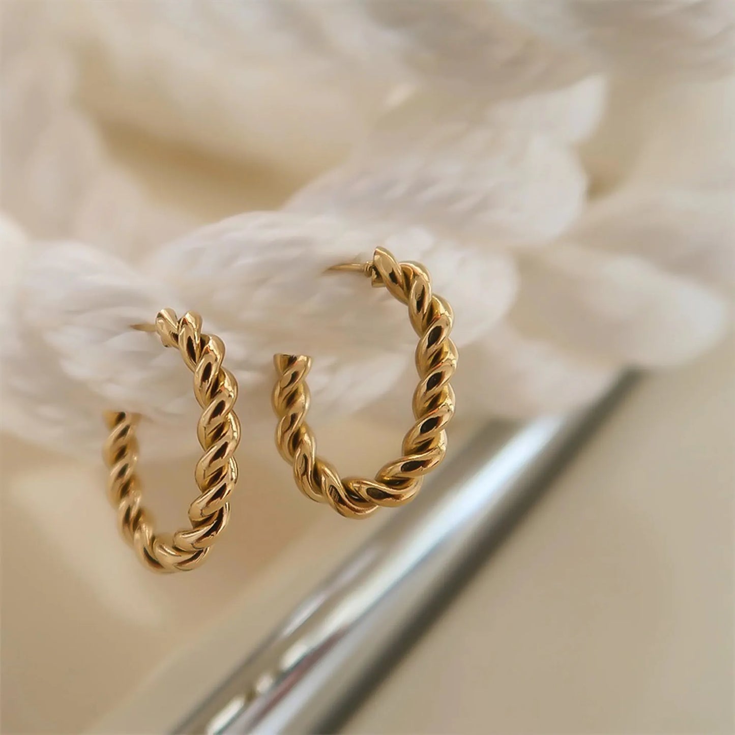 18K Vergoldete Ohrringe | Creolen