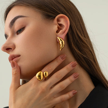 18 Karat Gold Vergoldete Croissant Ohrringe