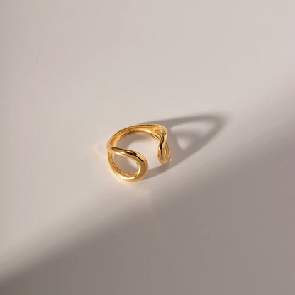 18 Karat Gold Vergoldete Verstellbare Modische Ring