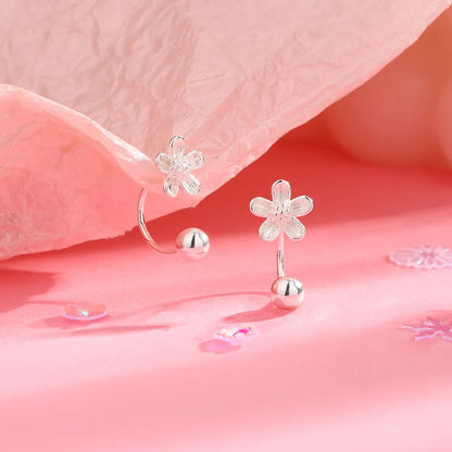 925 Sterling Silber Kleine Blumen Ohrringe