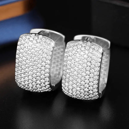 925 Sterling Silber Vergoldete Steinchenohrringe