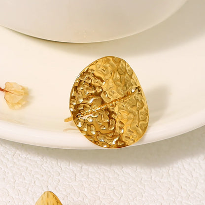 18 Karat Gold Vergoldete Verstellbare Ring mit Geschmeidiger Struktur