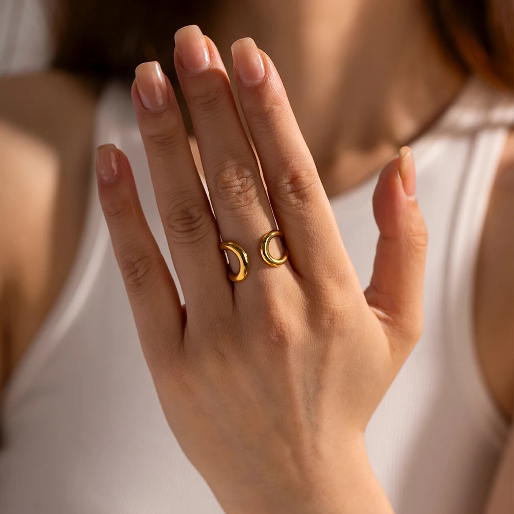 18 Karat Gold Vergoldete Verstellbare Modische Ring
