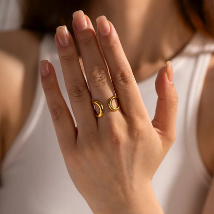 18 Karat Gold Vergoldete Verstellbare Modische Ring