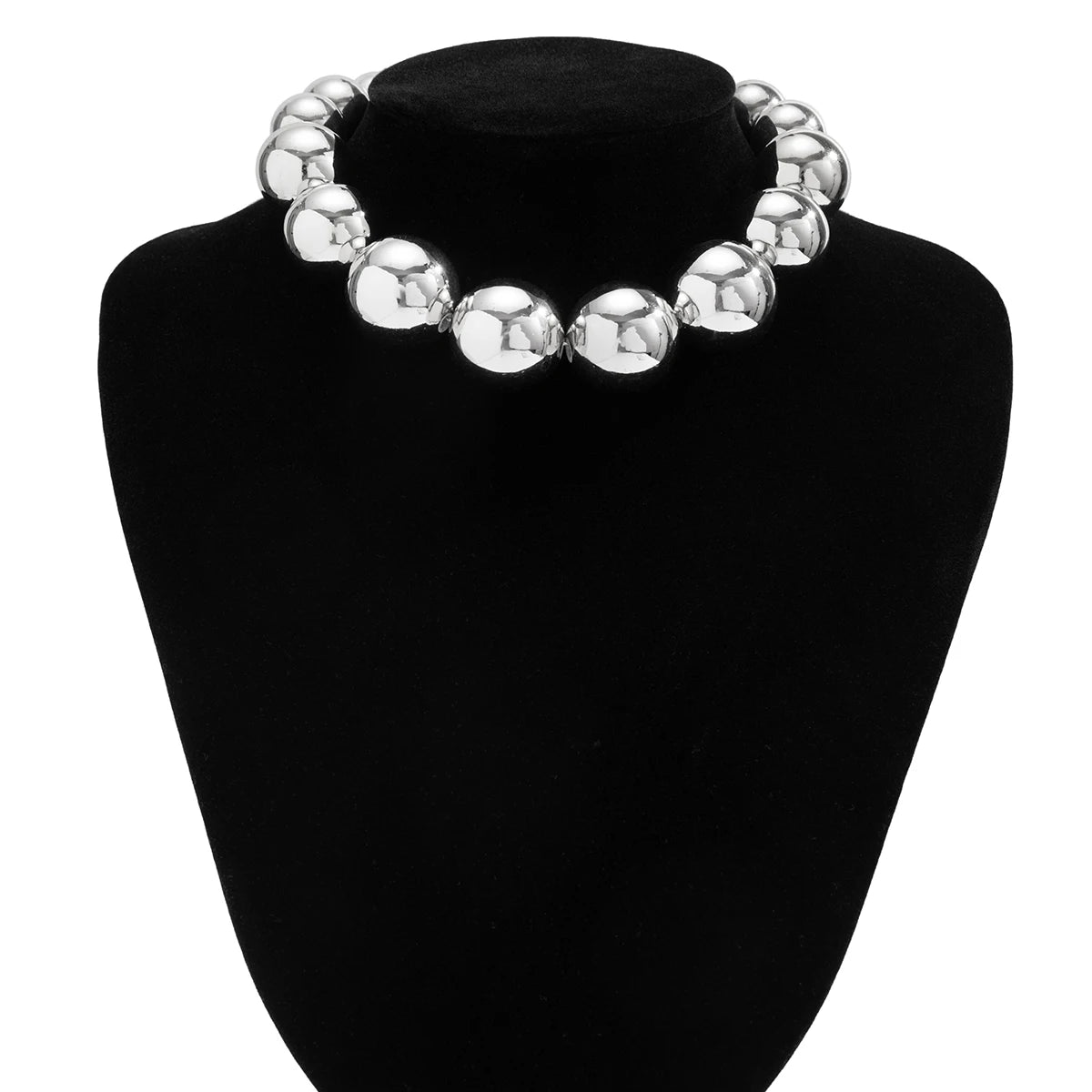 925 Sterling Silber Vergoldete Perlenförmige Choker-Halskette