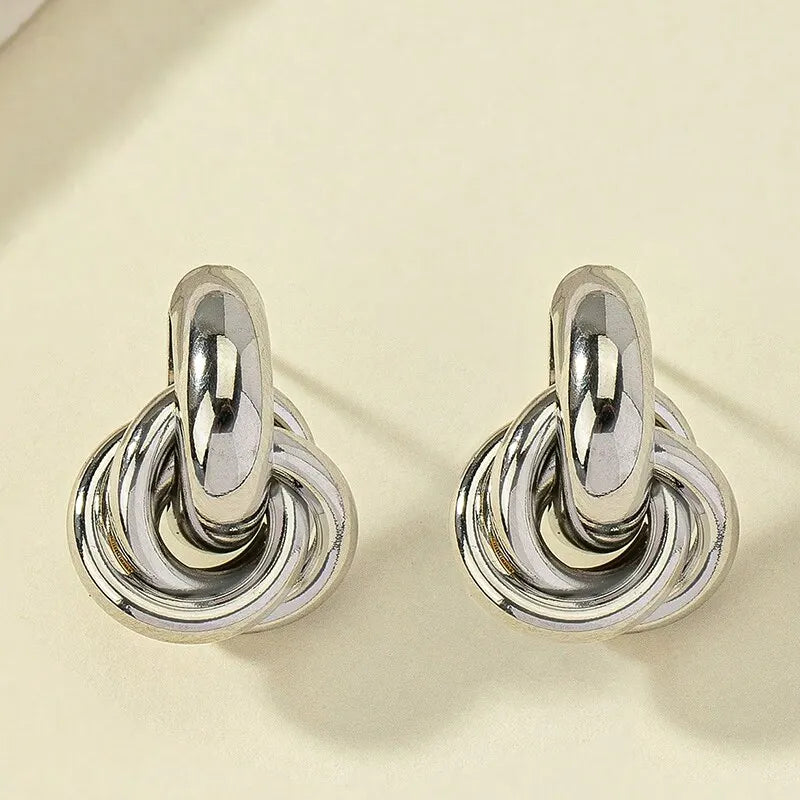 925 Sterling Silber Vergoldete Knotenohrringe