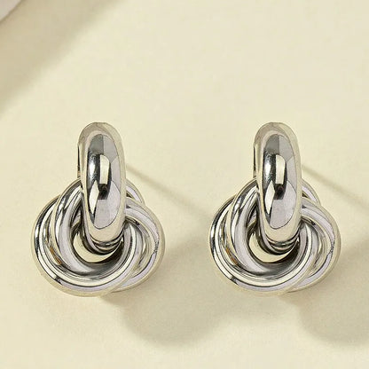 925 Sterling Silber Vergoldete Knotenohrringe