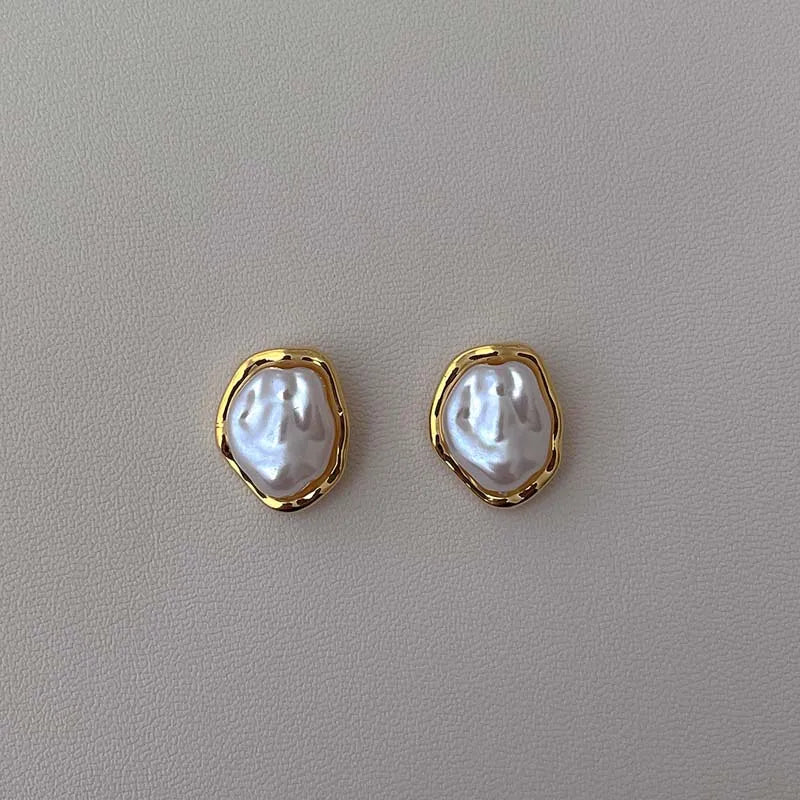 18-Karat Gold Vergoldete Perlenohrringe