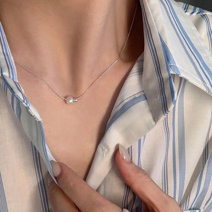 925 Sterling Silber Vergoldete Perlenkette