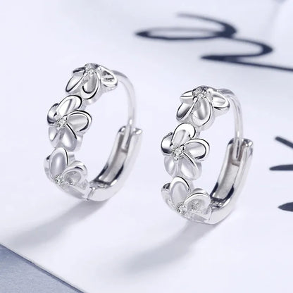925 Silber Vergoldete Ohrringe mit kleinen Blumen