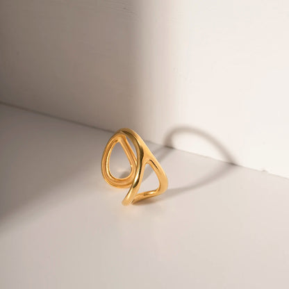 18 Karat Gold Vergoldete Verstellbare Modische Ring