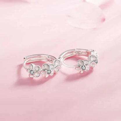 925 Silber Vergoldete Ohrringe mit kleinen Blumen
