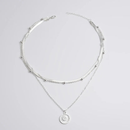 925 Sterling Silber Vergoldete Trendige Dreilagige Kette
