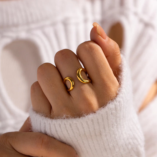 18 Karat Gold Vergoldete Verstellbare Modische Ring