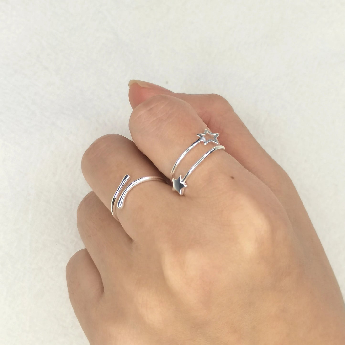 925 Sterling Silber Vergoldeter Verstellbarer Ring