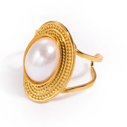 18 Karat Gold Vergoldete Vintage Stil Perlenring