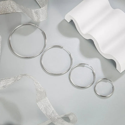 925 Sterling Silber Vergoldete Große Runde Ohrringe