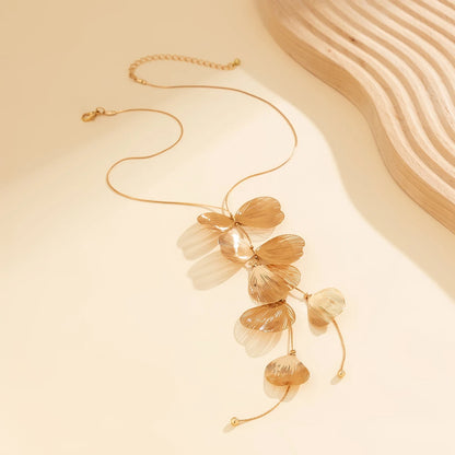 18-Karat Gold Vergoldete Blattform Leichte Kette
