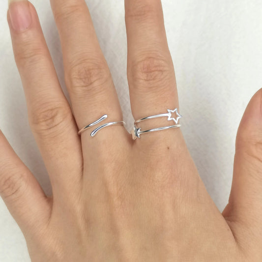 925 Sterling Silber Vergoldeter Verstellbarer Ring