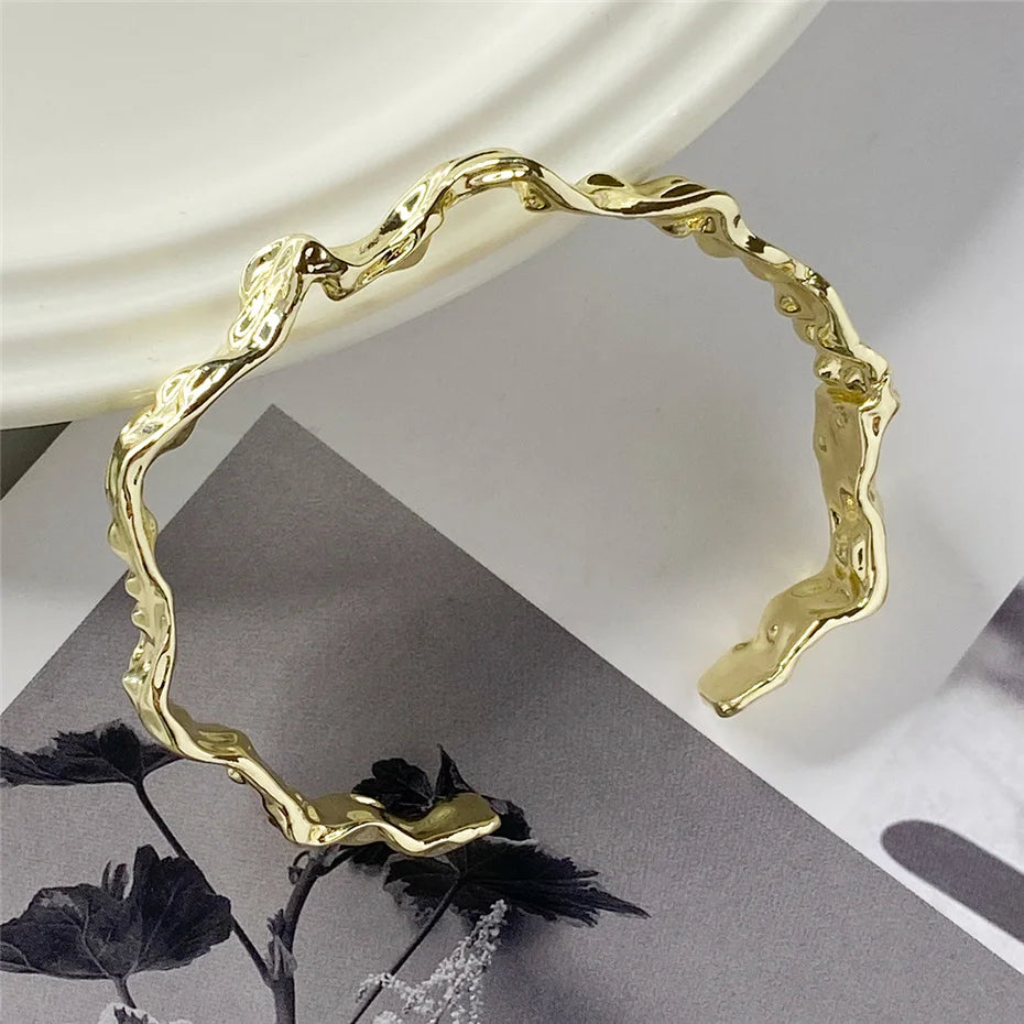 18-Karat Gold Vergoldetes Schweres Armband