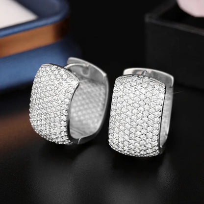 925 Sterling Silber Vergoldete Steinchenohrringe