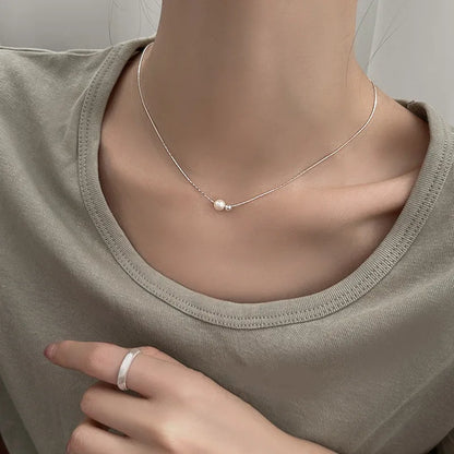 925 Sterling Silber Vergoldete Perlenkette