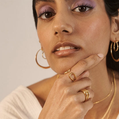 18 Karat Gold Vergoldete Verstellbare Modische Ring