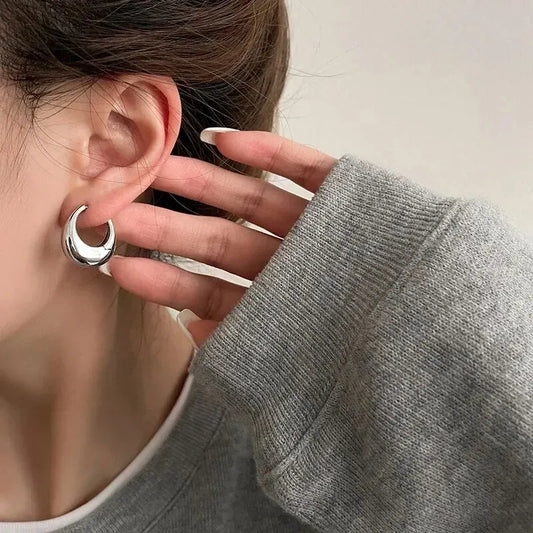 925 Sterling Silber Vergoldete Halbe Tropfen Ohrringe