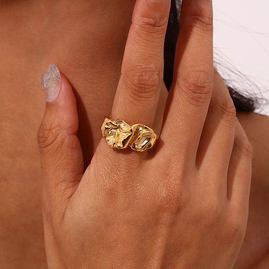 18 Karat Gold Vergoldete Verstellbare Designer-Ring