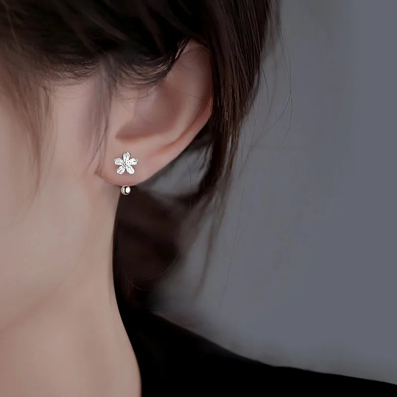 925 Sterling Silber Kleine Blumen Ohrringe