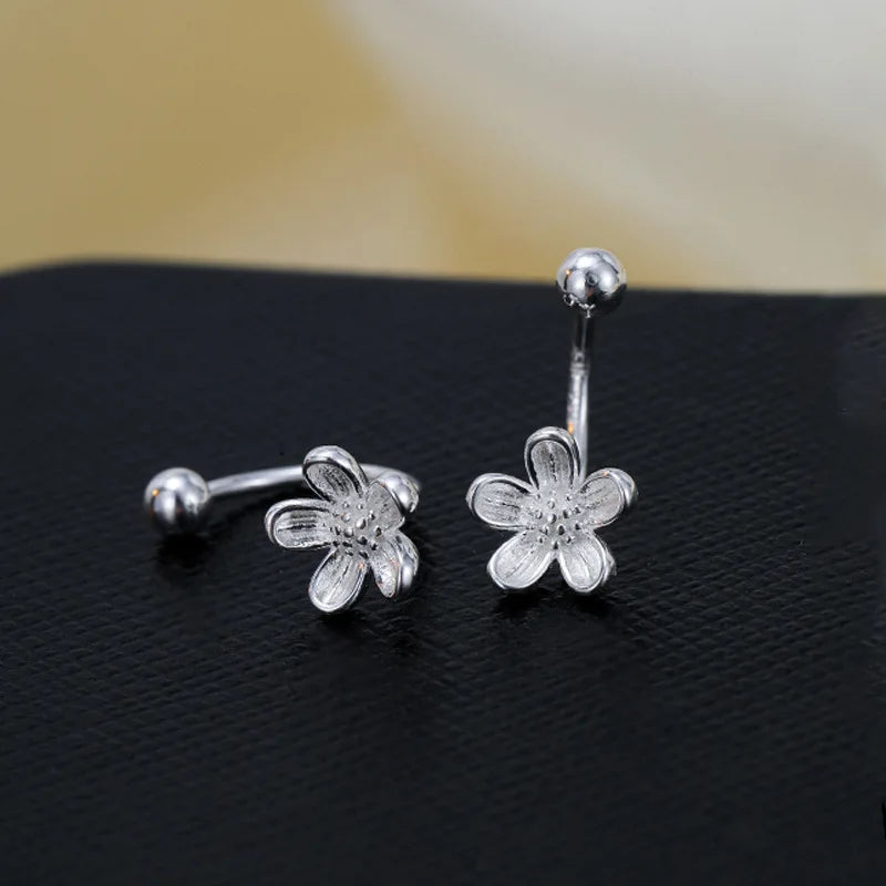 925 Sterling Silber Kleine Blumen Ohrringe