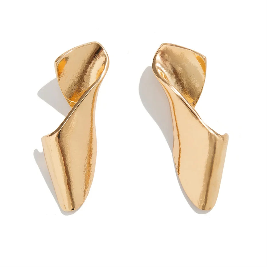 18-Karat Gold Vergoldete Vintage-Stil Verdrehte Ohrringe