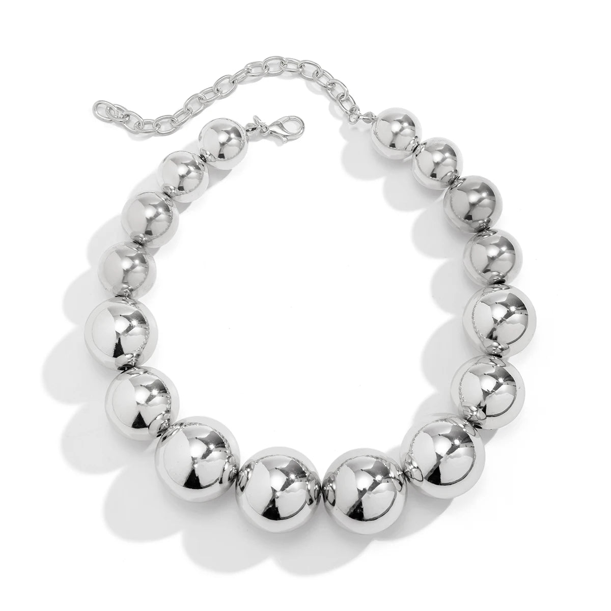 925 Sterling Silber Vergoldete Perlenförmige Choker-Halskette
