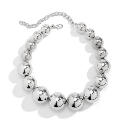 925 Sterling Silber Vergoldete Perlenförmige Choker-Halskette