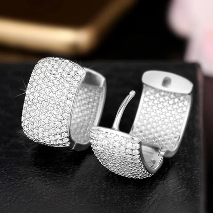 925 Sterling Silber Vergoldete Steinchenohrringe