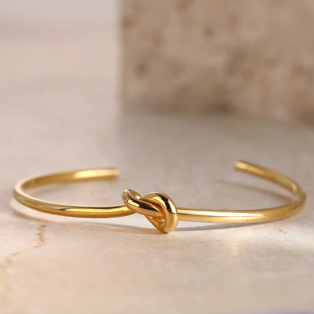 18-Karat Gold Vergoldetes Knotenarmband