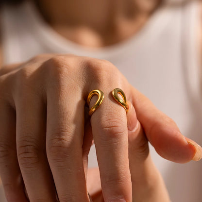 18 Karat Gold Vergoldete Verstellbare Modische Ring