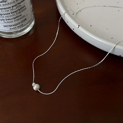 925 Sterling Silber Vergoldete Perlenkette