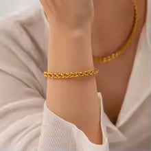 18K Vergoldete Armband | Schmuckset - Kette &