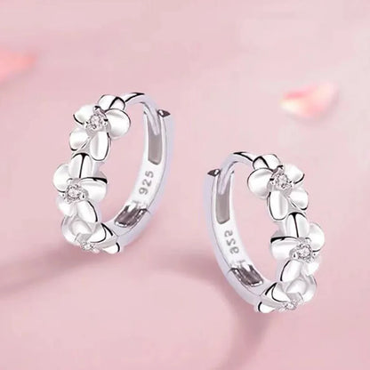 925 Silber Vergoldete Ohrringe mit kleinen Blumen