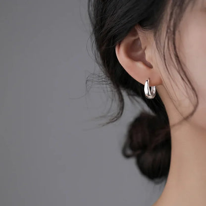 925 Sterling Silber Vergoldete Halbe Tropfen Ohrringe
