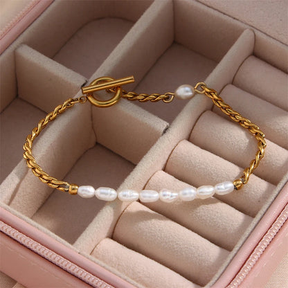 18K Gold Vergoldete Kleines Perlenarmband